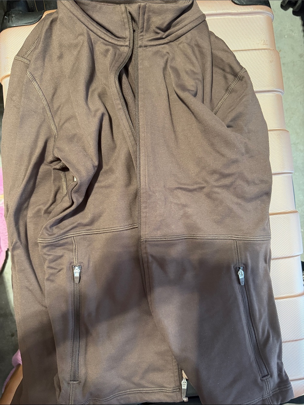 Aritzia Men's Dark Brown Hooded Zip Jacket